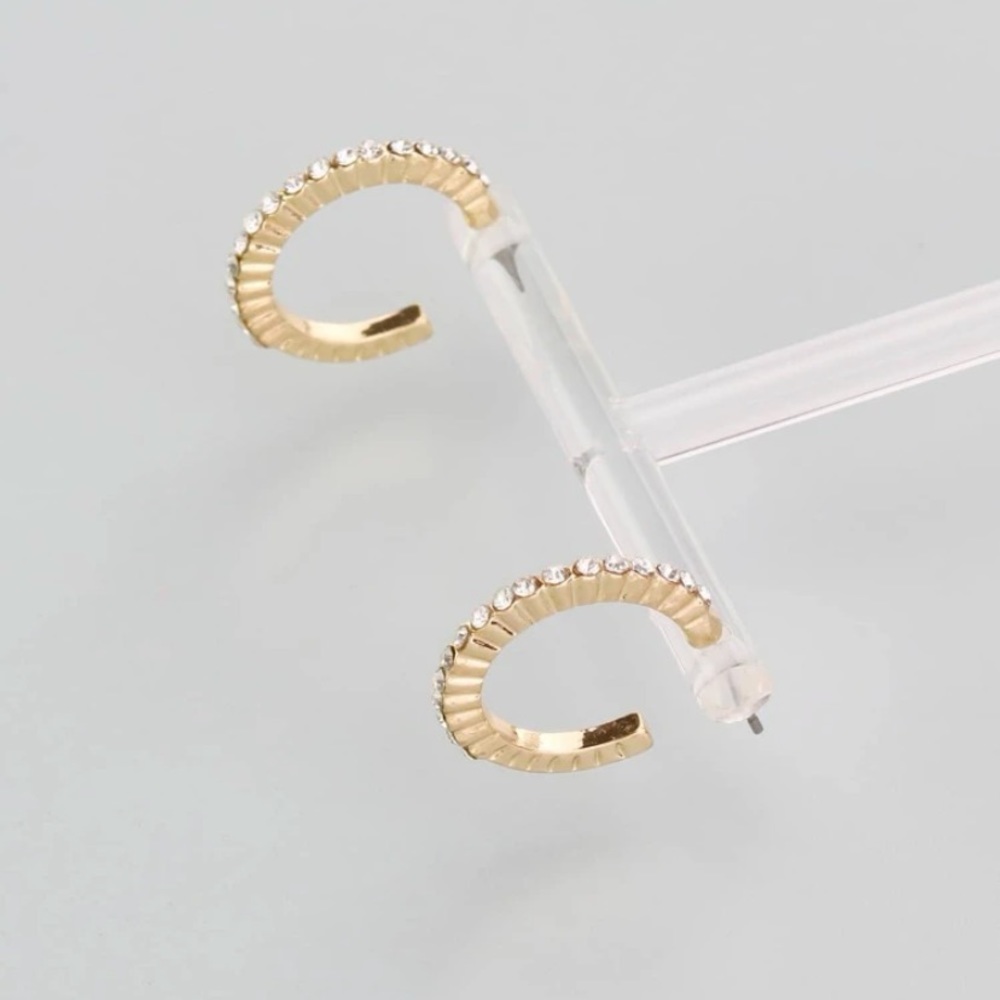 Elegant Gold and Silver Crystal Women's Earrings